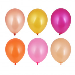 FNtastic Набор шаров цвет металл, 10 шт, 12" 6 цветов (оранжевый, золото, розовый, винный)