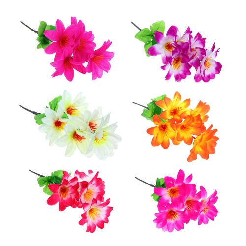 LADECOR Букет искусственных цветов в виде лилий двухцветных, 6 цветов (производитель не указан)