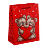 LADECOR Пакет подарочный, бумажный, 18x23x8 см, 4 дизайна, мишка с сердцем LADECOR