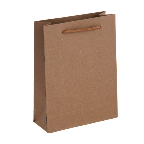 Пакет бумажный, крафт, однотонный, с канатной ручкой, 15x20x6 см (производитель не указан)
