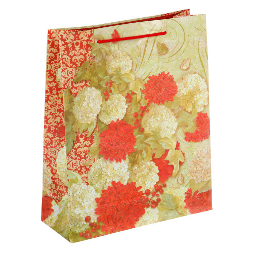 LADECOR Пакет подарочный, бумажный, 26x32x10 см, 2 дизайна, цветы LADECOR