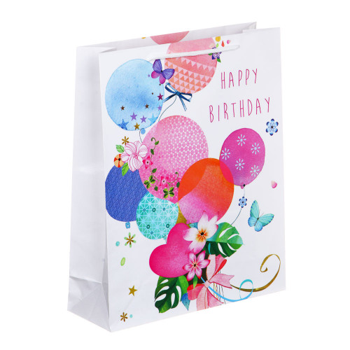 LADECOR Пакет подарочный бумажный, 26x32x9 см, 4 дизайна, С Днем Рождения, арт 1 LADECOR
