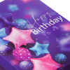 Коробка подарочная складная, бумага, 27х20,5х6,8 см, дизайн С Днем Рождения, цвет фиолетовый (производитель не указан)