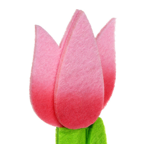 Цветок декоративный, в виде тюльпана, 7x18,5 см, фетр, 2 цвета (производитель не указан)