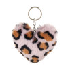 Брелок мягкий в виде сердца, 8,5x8 см, 4 цвета, расцветка леопард (производитель не указан)