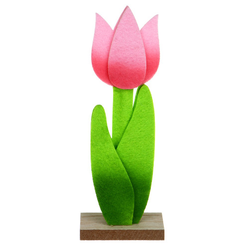 Цветок декоративный, в виде тюльпана, 7x18,5 см, фетр, 2 цвета (производитель не указан)
