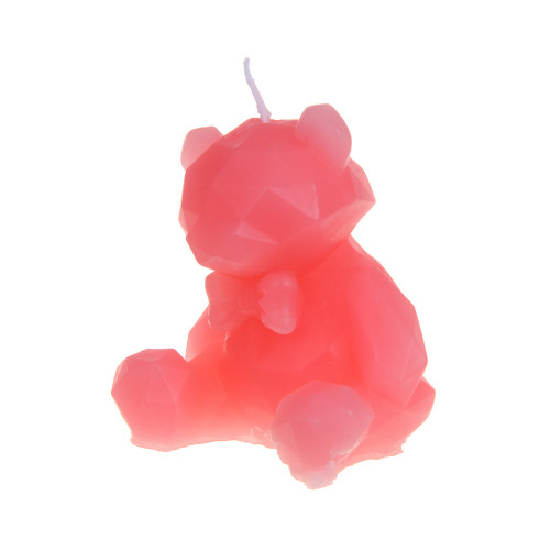 LADECOR Свеча ароматическая, формовая, в виде мишки, парафин, аромат - фрезия, 7 см, розовый LADECOR
