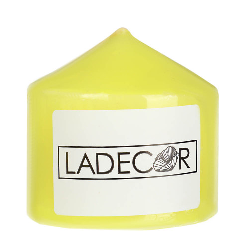 LADECOR Нежность, Свеча столбик, цвет лимонный, 2 отттенка (5/13), 6,8x7 см LADECOR