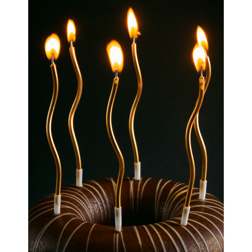 FNtastic Набор свечей для торта, блеск, 6 шт., 17 см, 4 цвета, парафин FNtastic